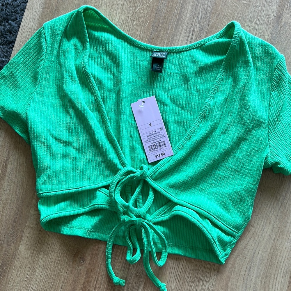 wild fable by target cropped tie front tee